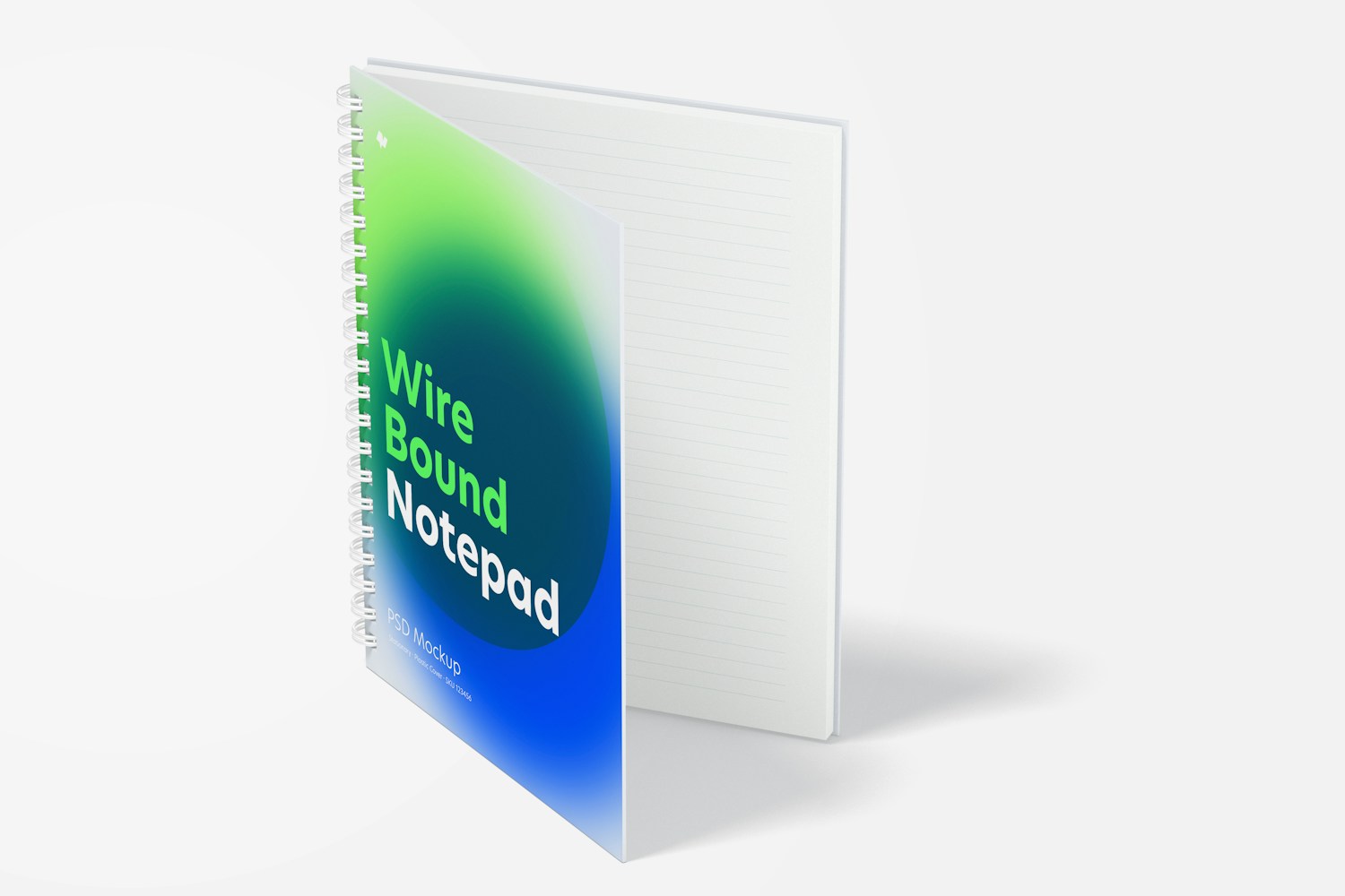 Plastic Cover Wire Bound Notepad Mockup