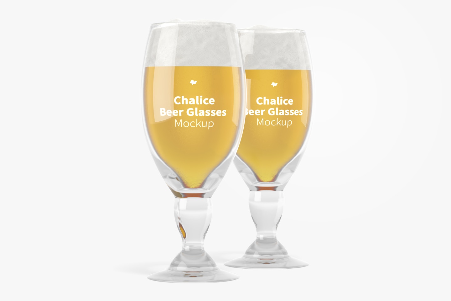 Chalice Beer Glasses Mockup, Front View
