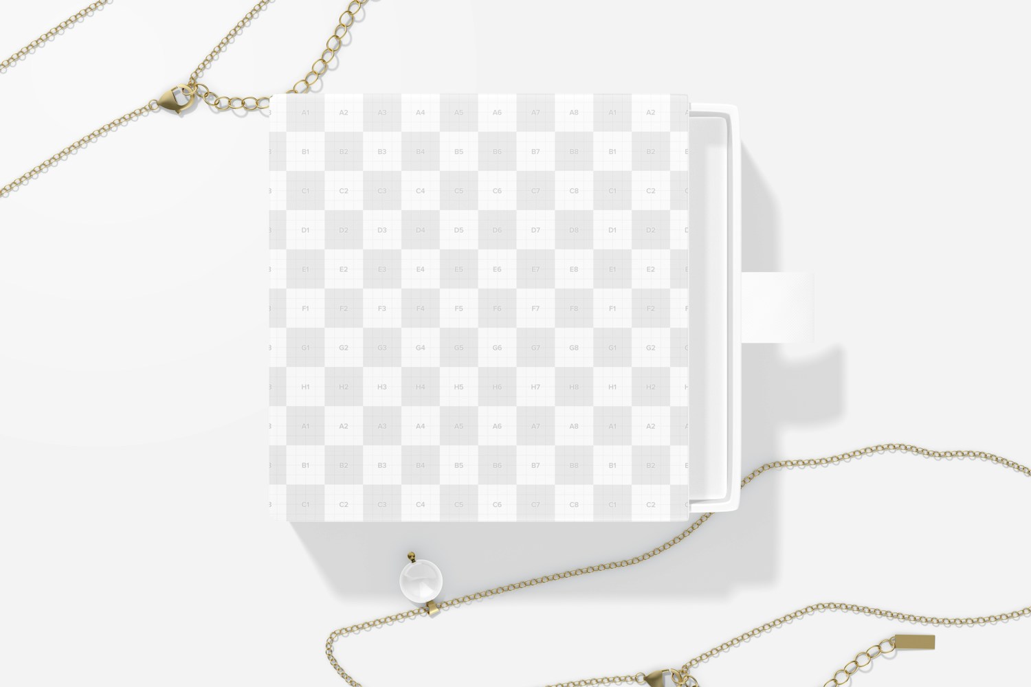 Small Jewelry Paper Box Mockup, Top View