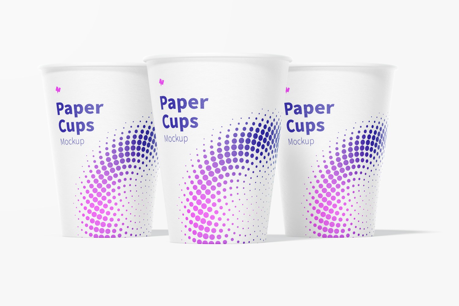 Paper Cups Mockup, Front View