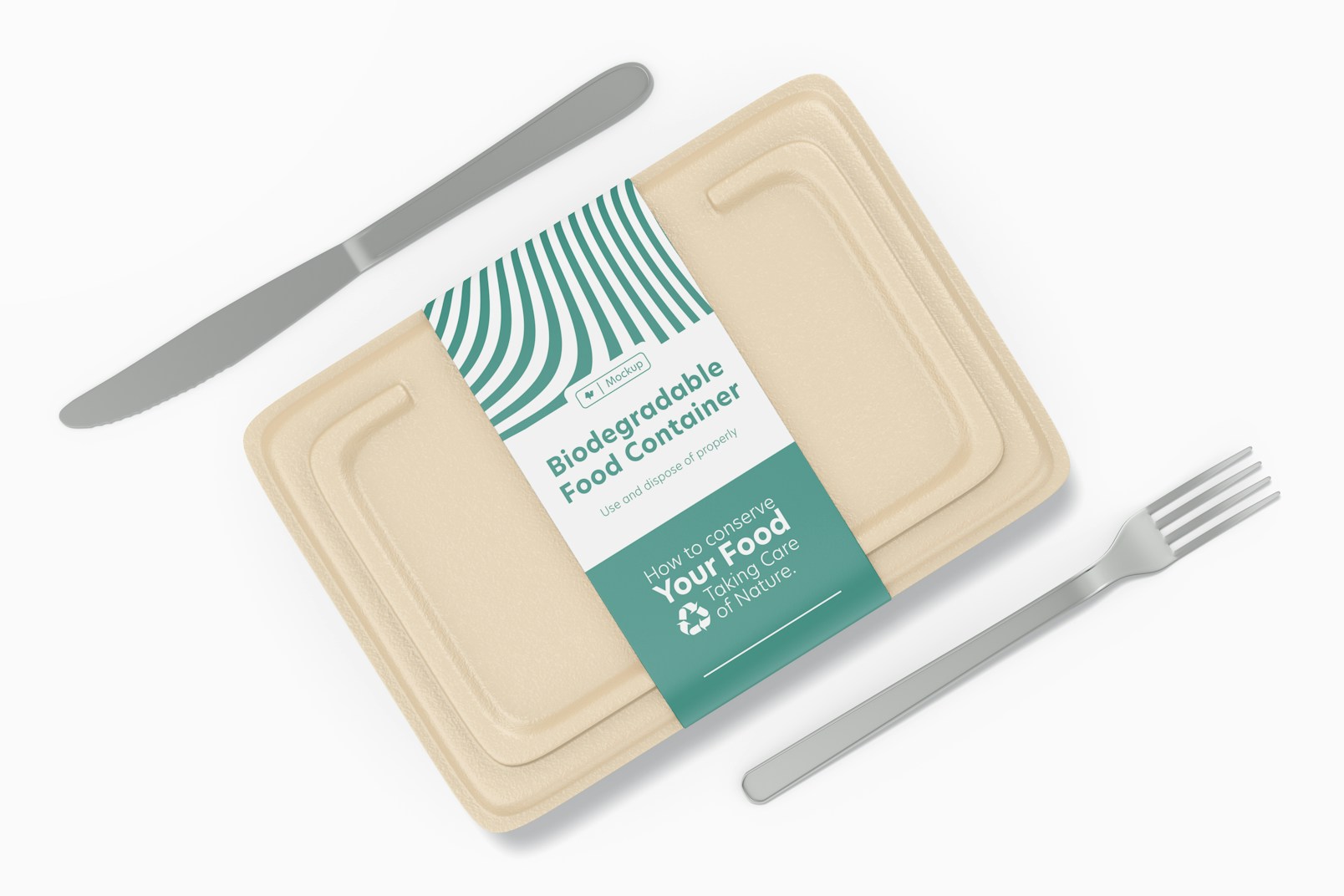 Maqueta de Contenedor de Comida Biodegradable, Vista Superior