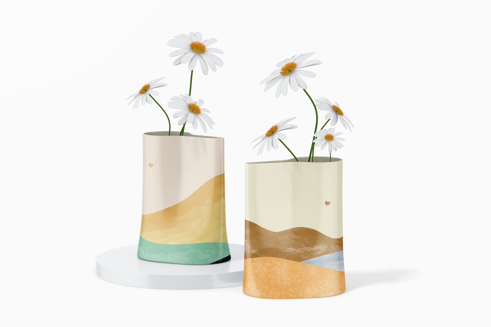 Watering Can Vases Mockup, Perspective