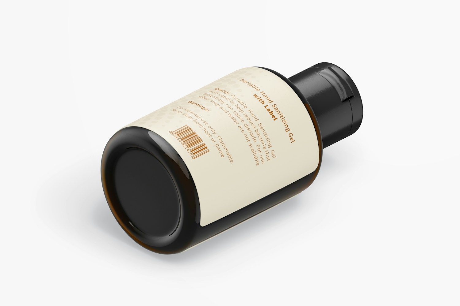 Portable Hand Sanitizing Gel with Label Mockup, Isometric Left View Portable Hand Sanitizing Gel with Label Mockup, Isometric Left View