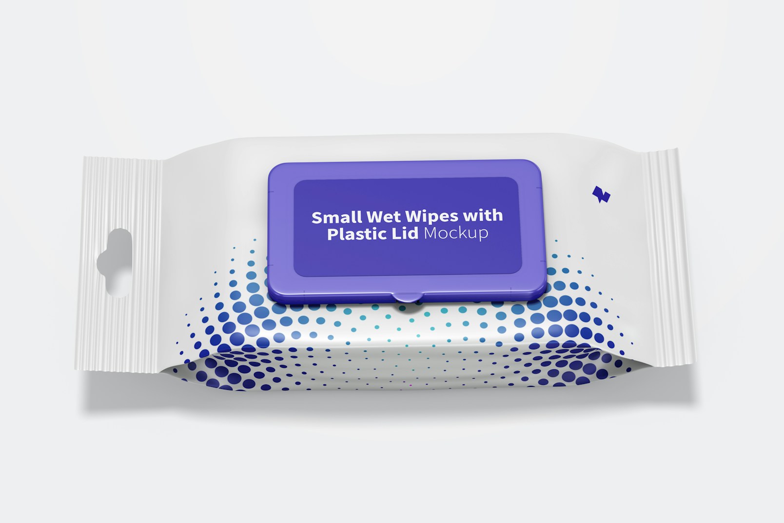 Small Wet Wipes with Plastic Lid Packaging Mockup