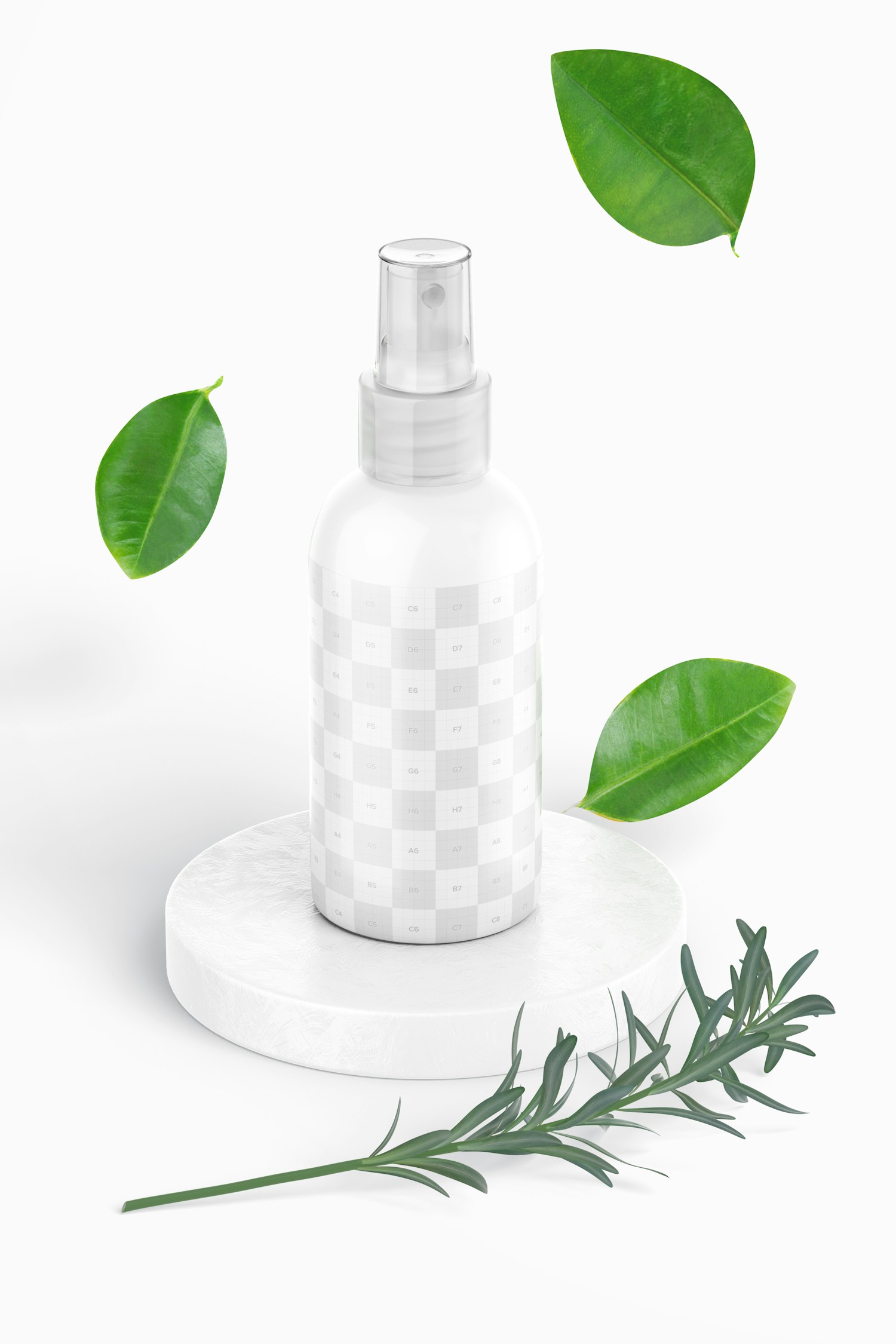 Maqueta Spray Redondeado de 4 oz 03, Perspectiva 02 Maqueta Spray Redondeado de 4 oz 03, Perspectiva 02
