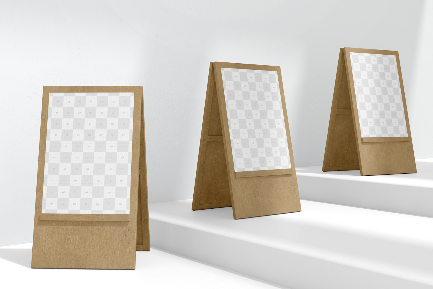 Exhibition Photo Wood Stands Mockup 02