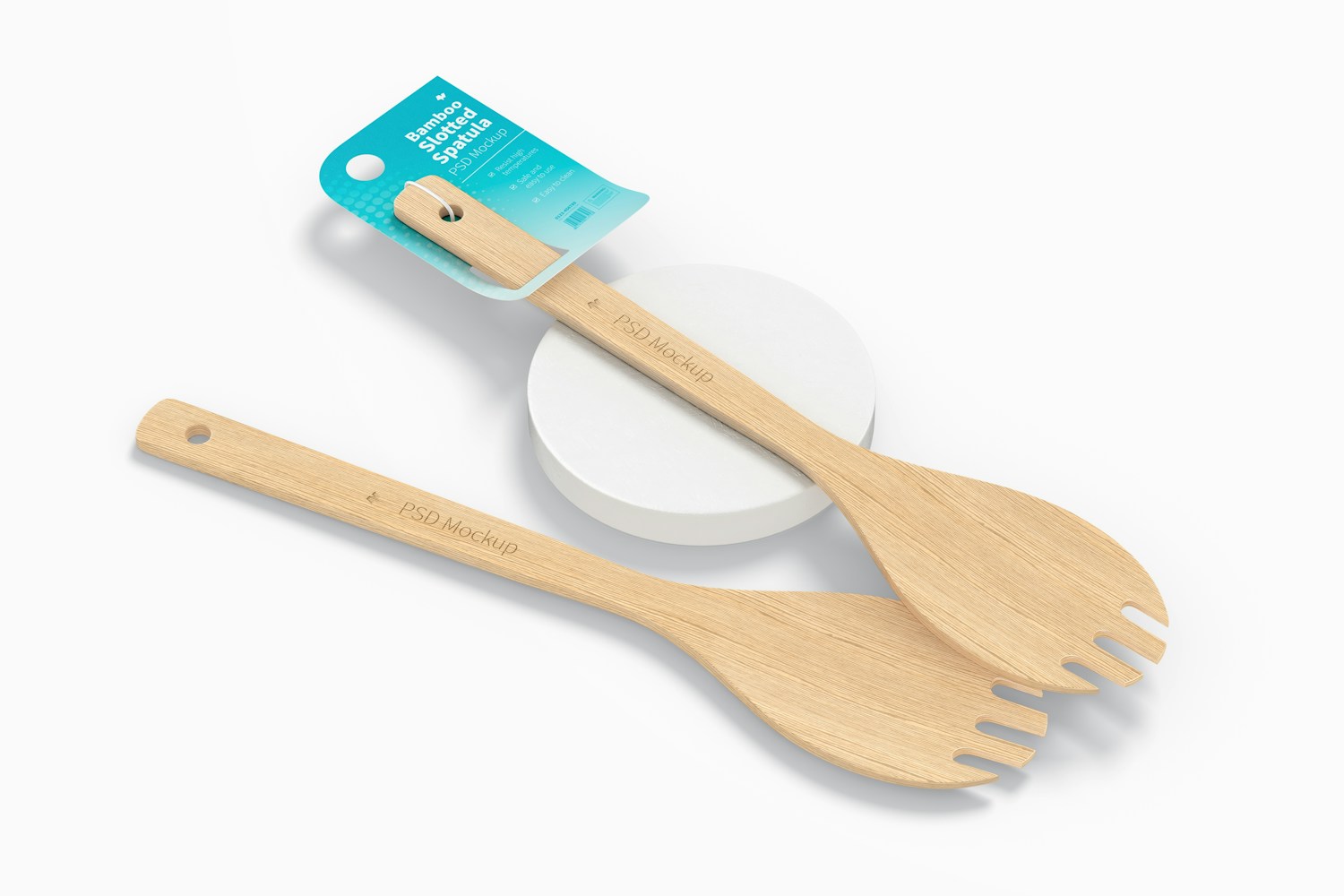 Bamboo Slotted Spatulas Mockup Bamboo Slotted Spatulas Mockup