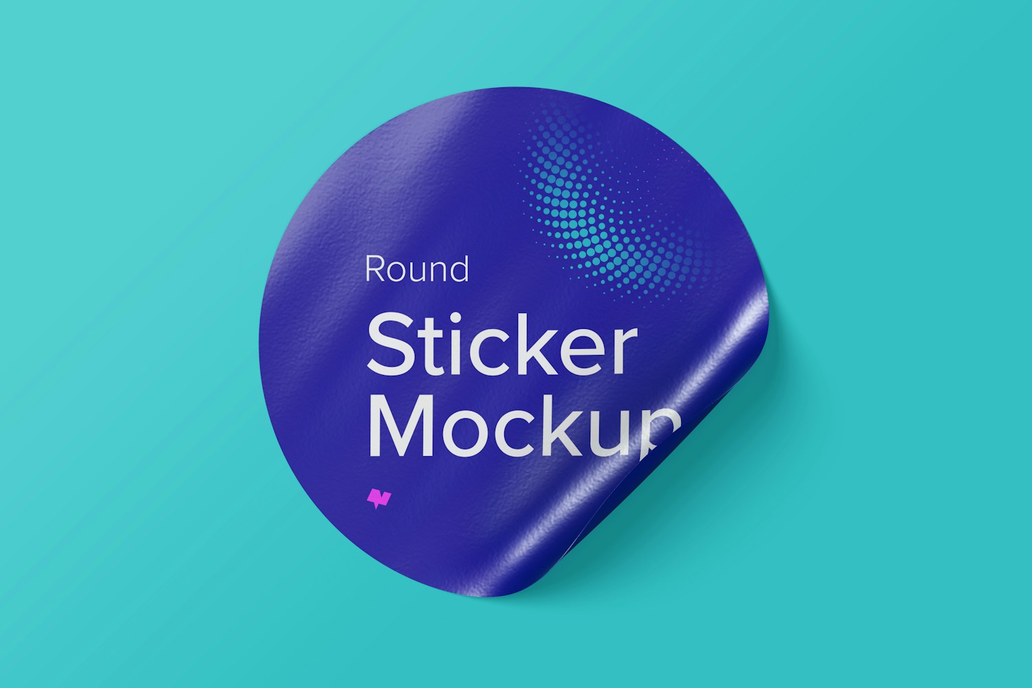 Round Sticker Mockup, Front View