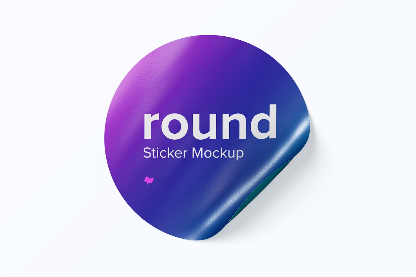 Round Sticker Mockup, Front View
