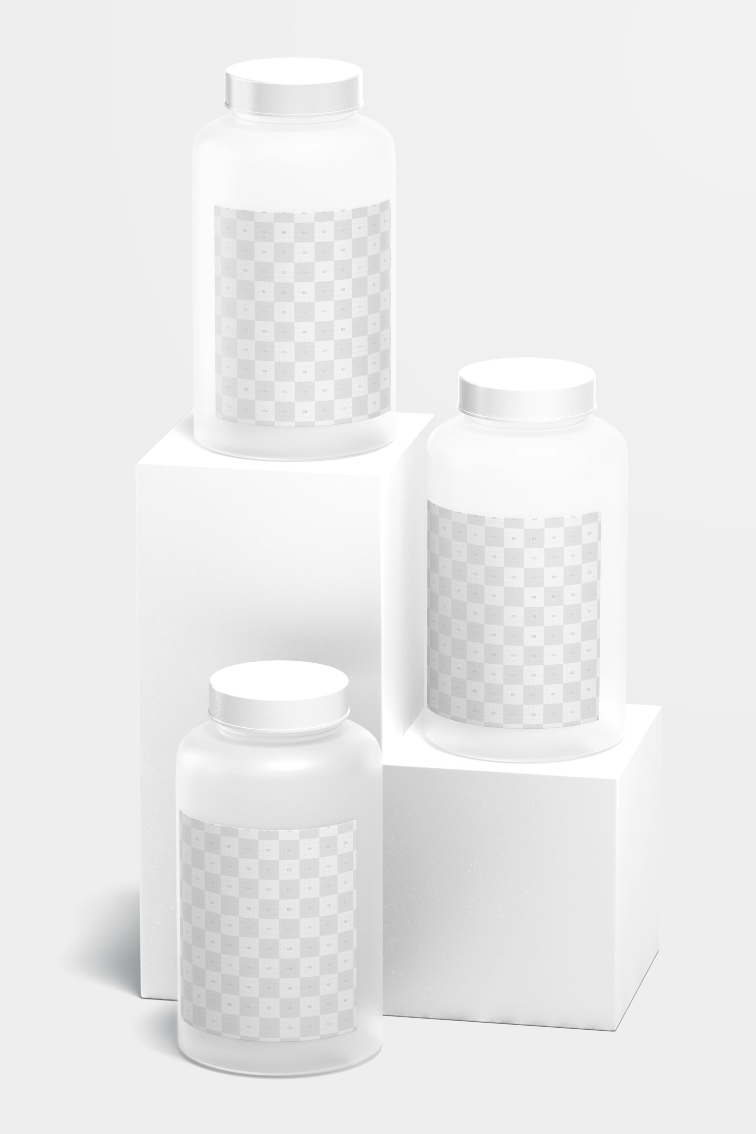 22 oz Clear Bottles Mockup, Front View