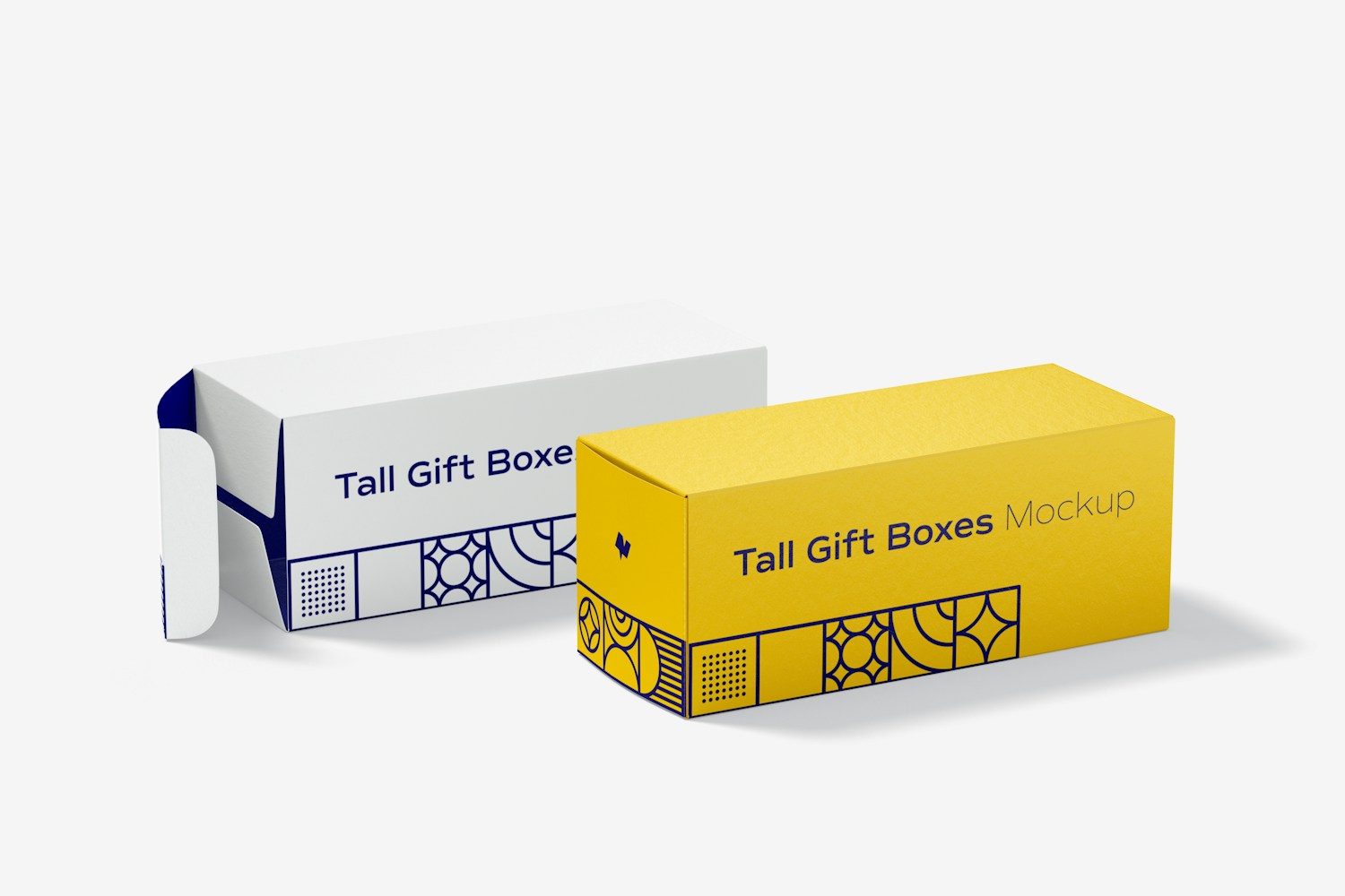 Tall Gift Box Mockup, Dropped