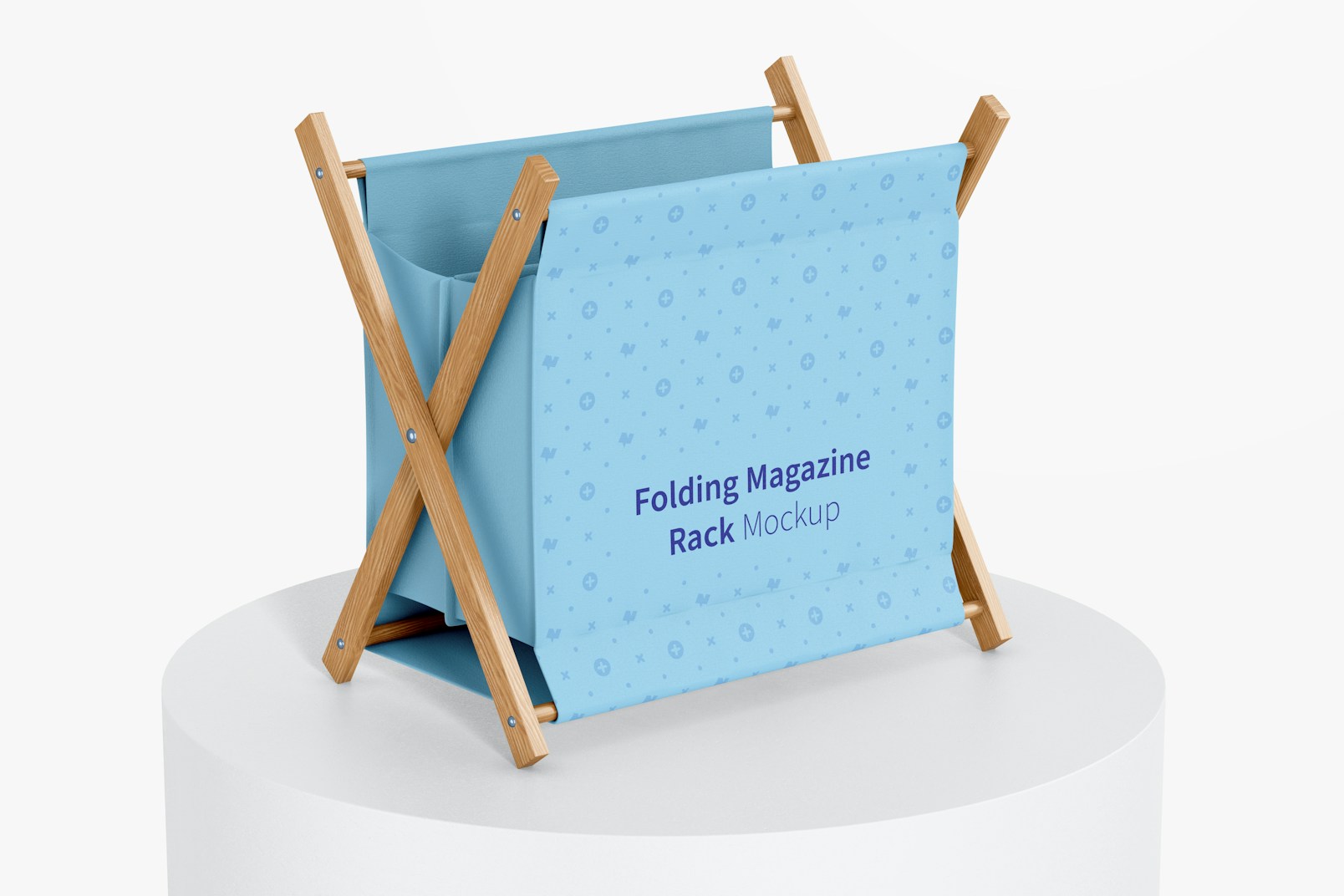 Folding Magazine Rack Mockup, on Surface