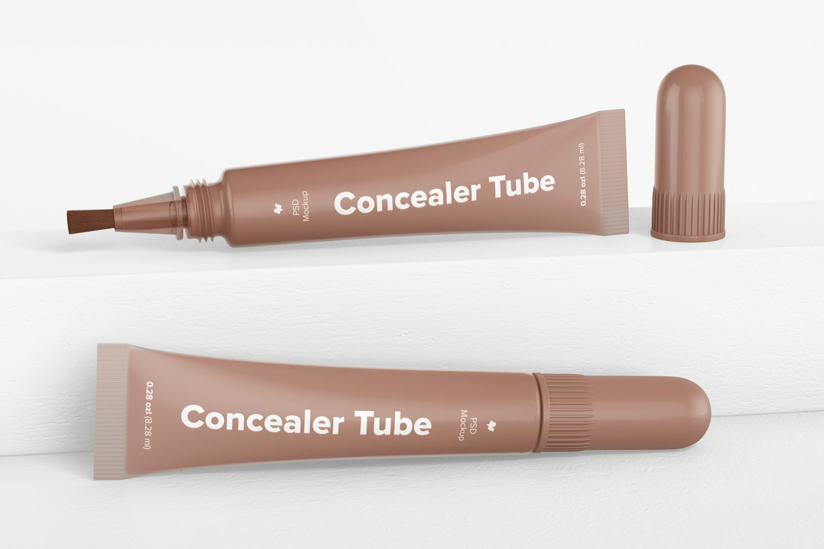Concealer Tube Mockup, Opened and Closed