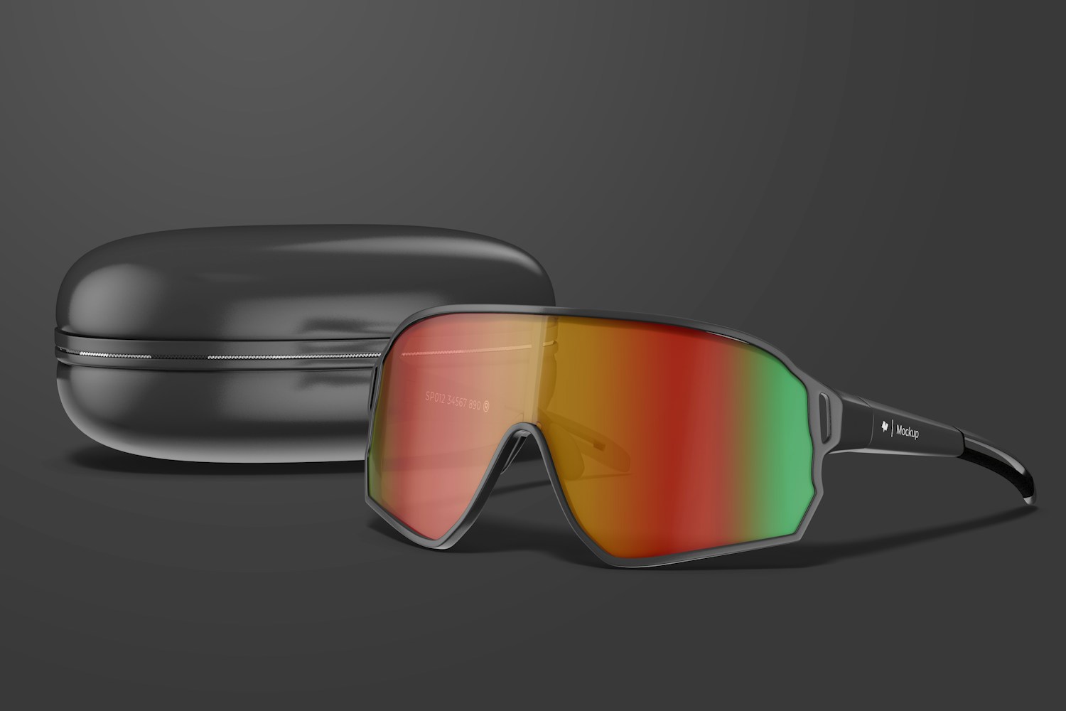 Cycling Sunglasses with Case Mockup