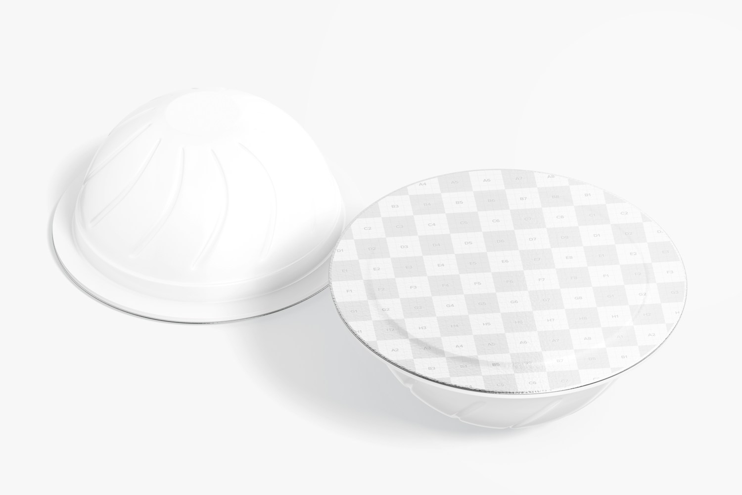 Round Espresso Capsules Mockup, Front and Back View Round Espresso Capsules Mockup, Front and Back View