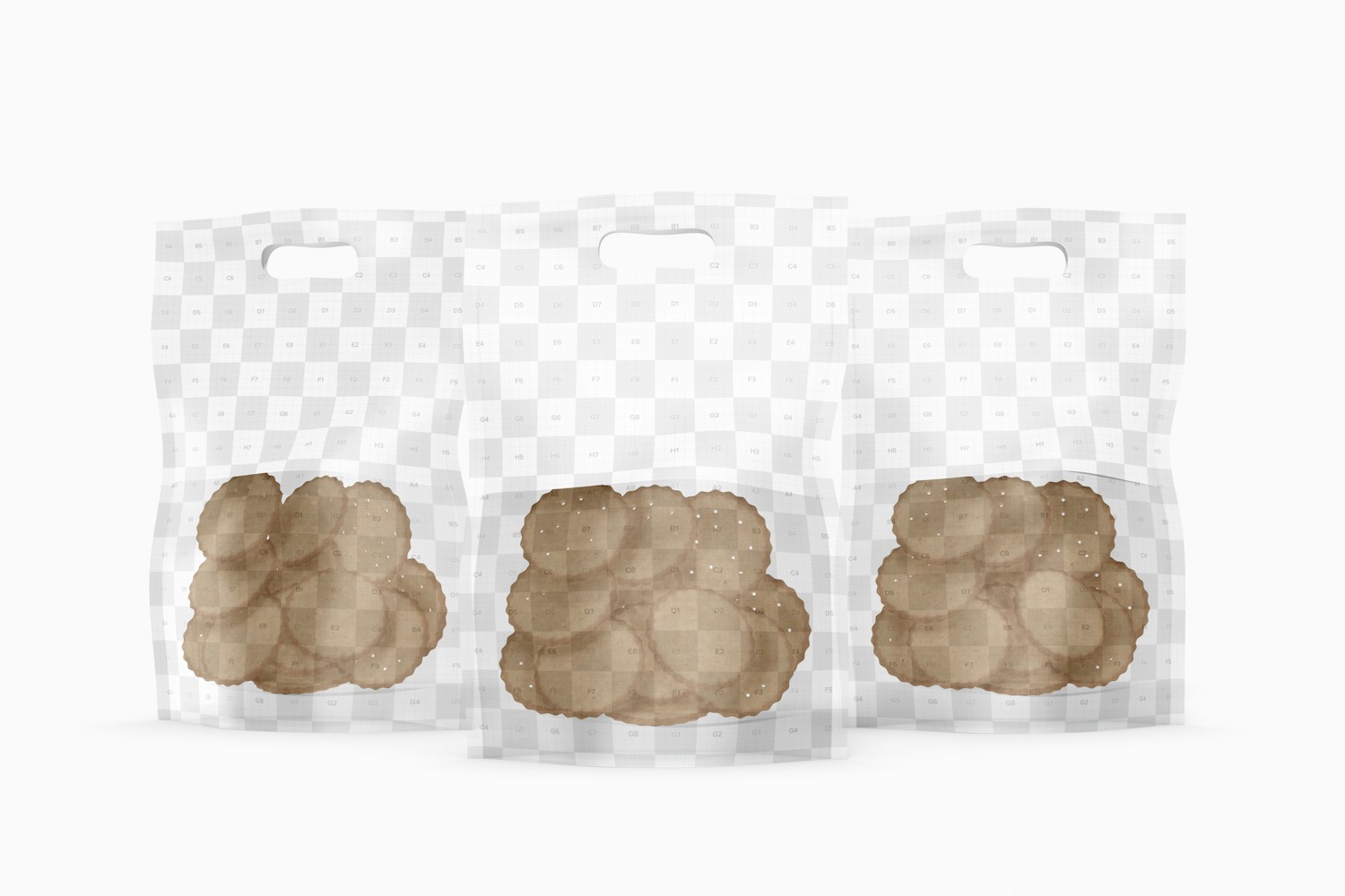 Clear Pouch Bags Set Mockup