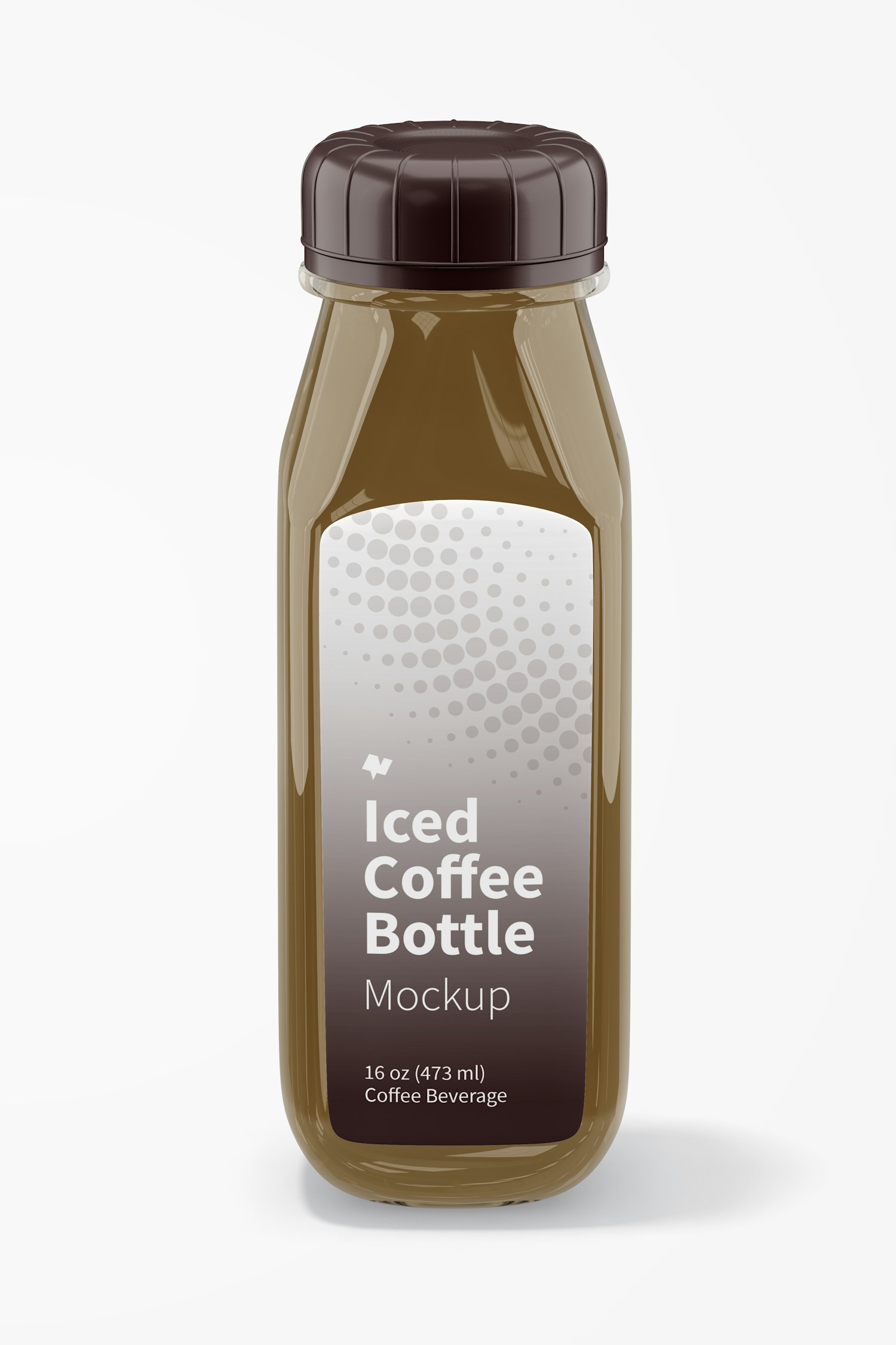 Iced Coffee Glass Bottle Mockup