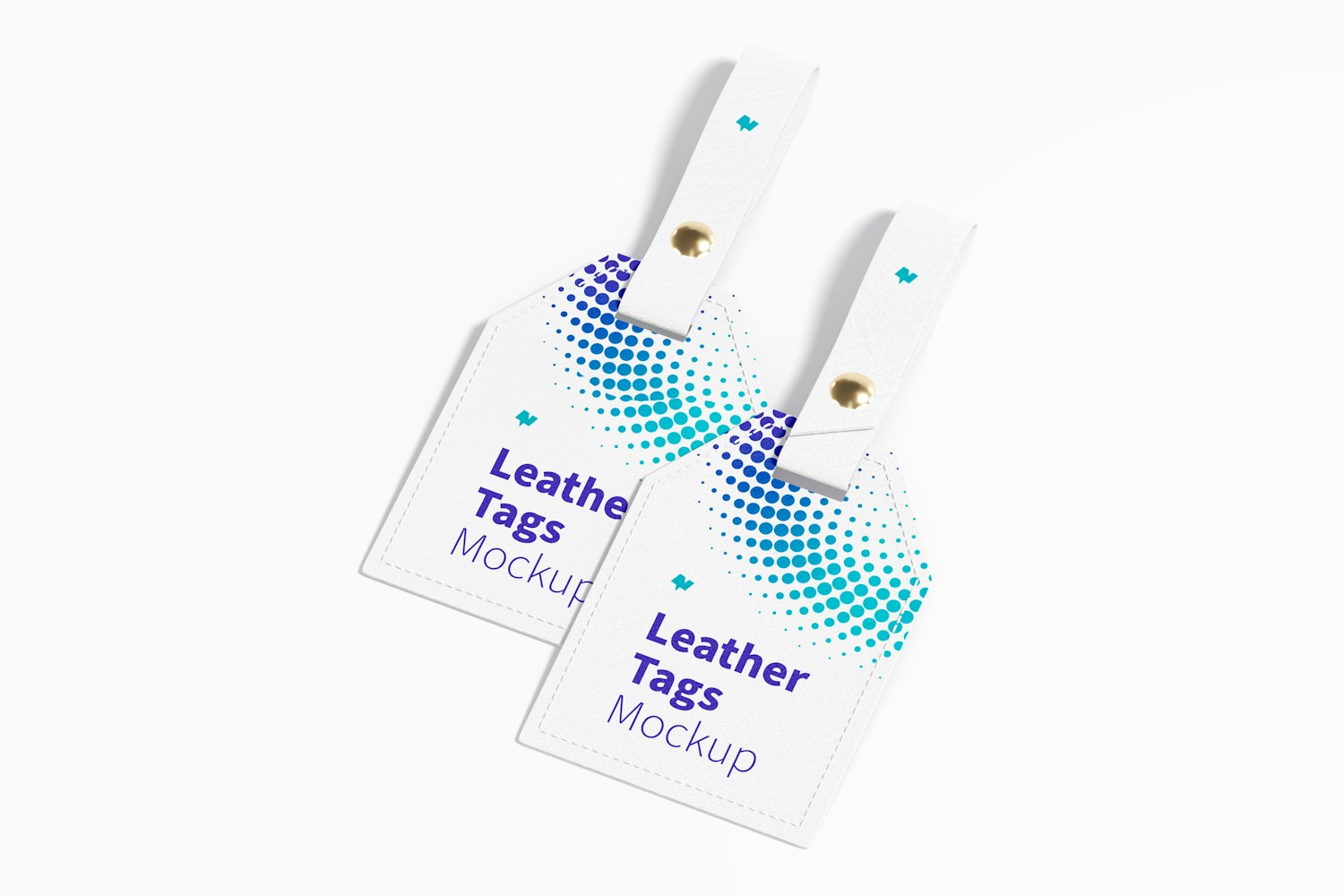 Leather Tags Mockup, Top View Leather Tags Mockup, Top View
