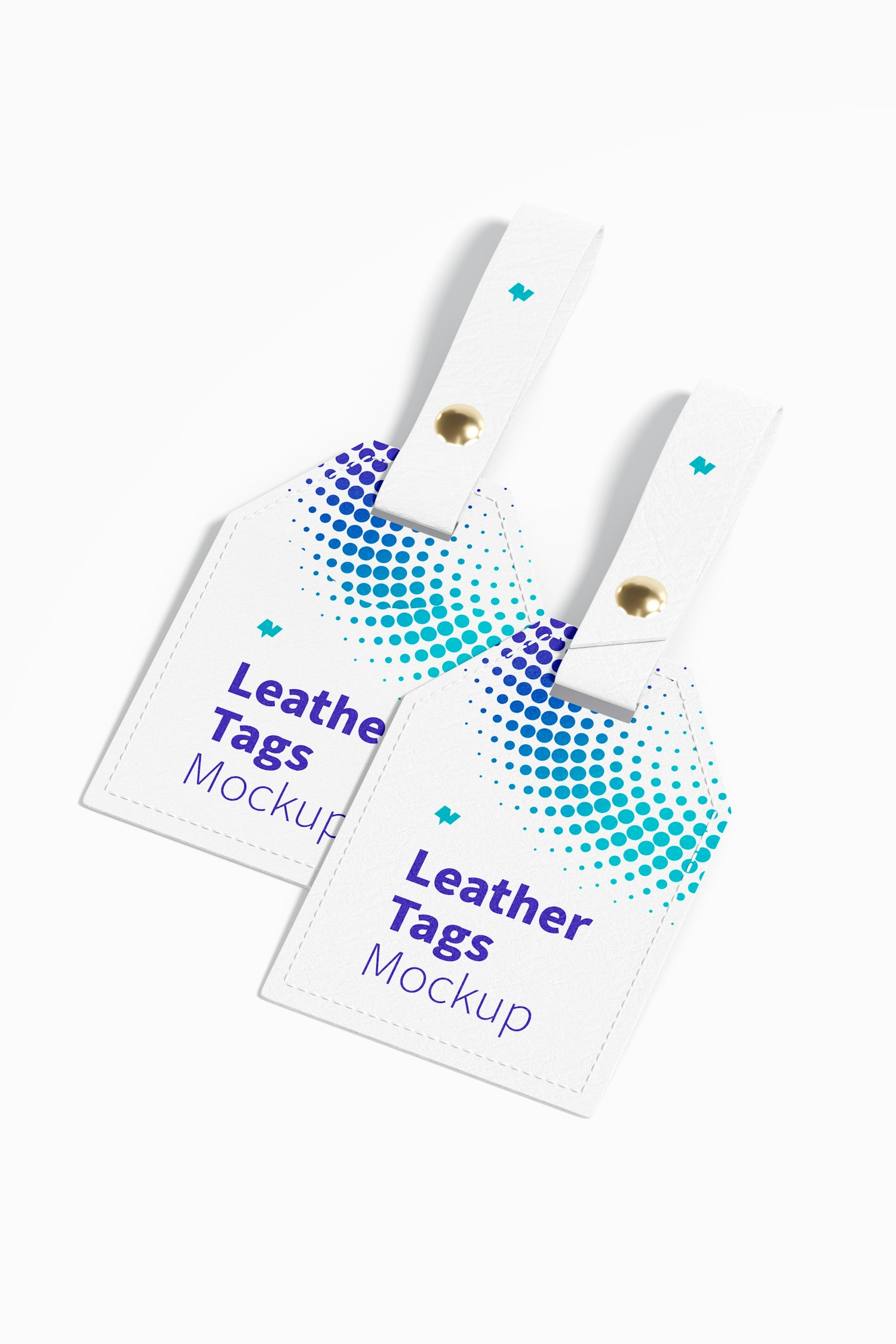 Leather Tags Mockup, Top View