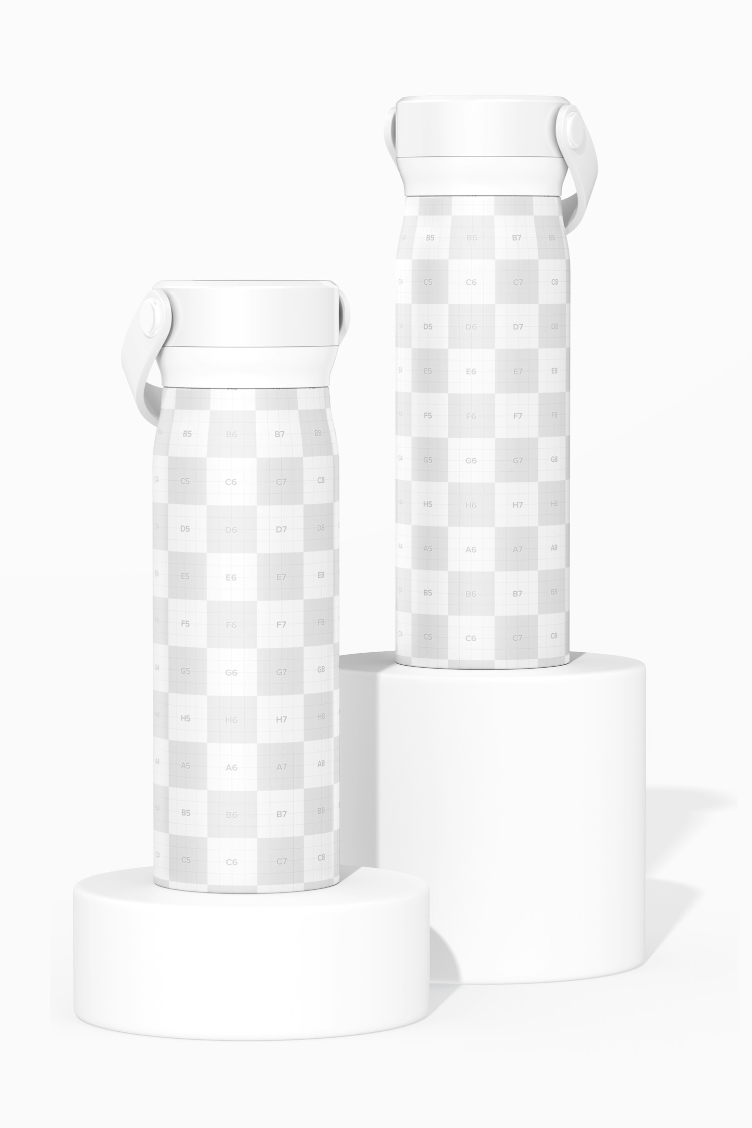 20 oz Water Bottles Mockup, on Podium
