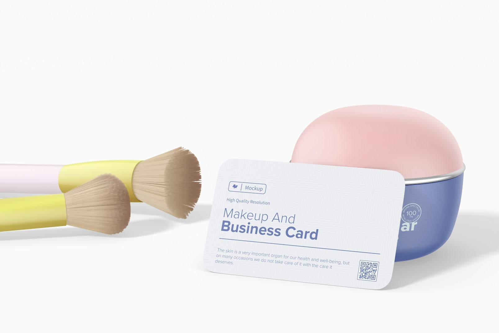 Makeup and Business Card Scene Mockup, Right View