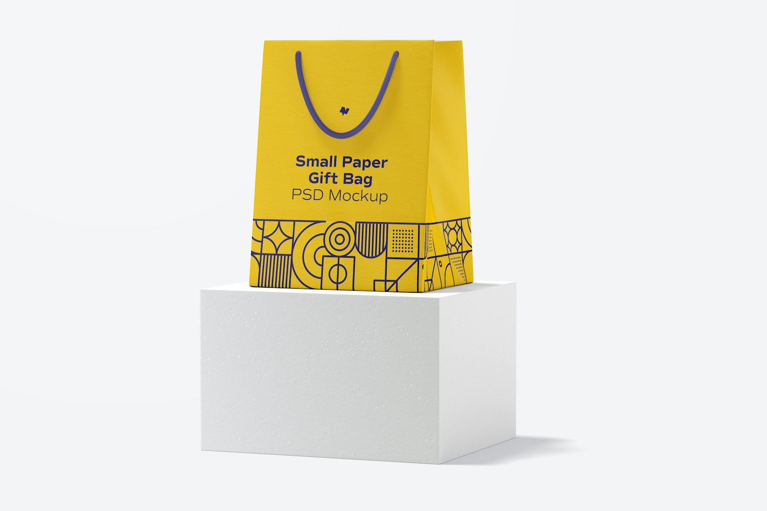 Small Paper Gift Bag With Rope Handle Mockup Small Paper Gift Bag With Rope Handle Mockup