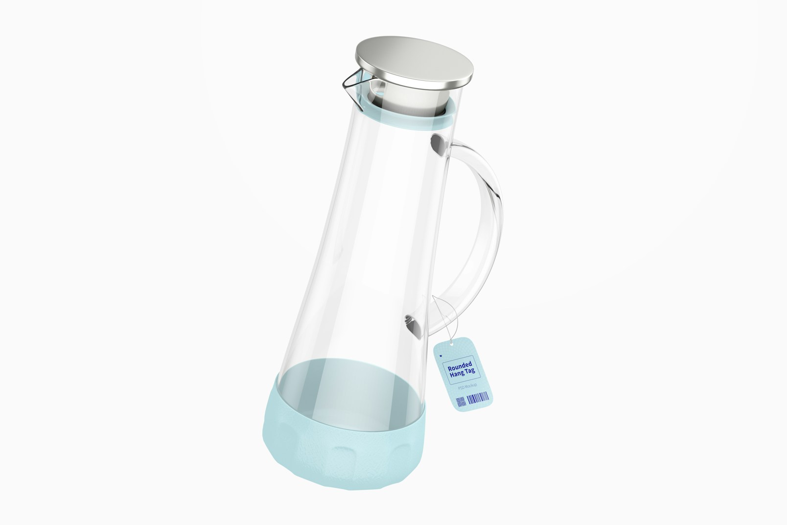 Anti-Skidding Glass Water Jar Mockup, Floating