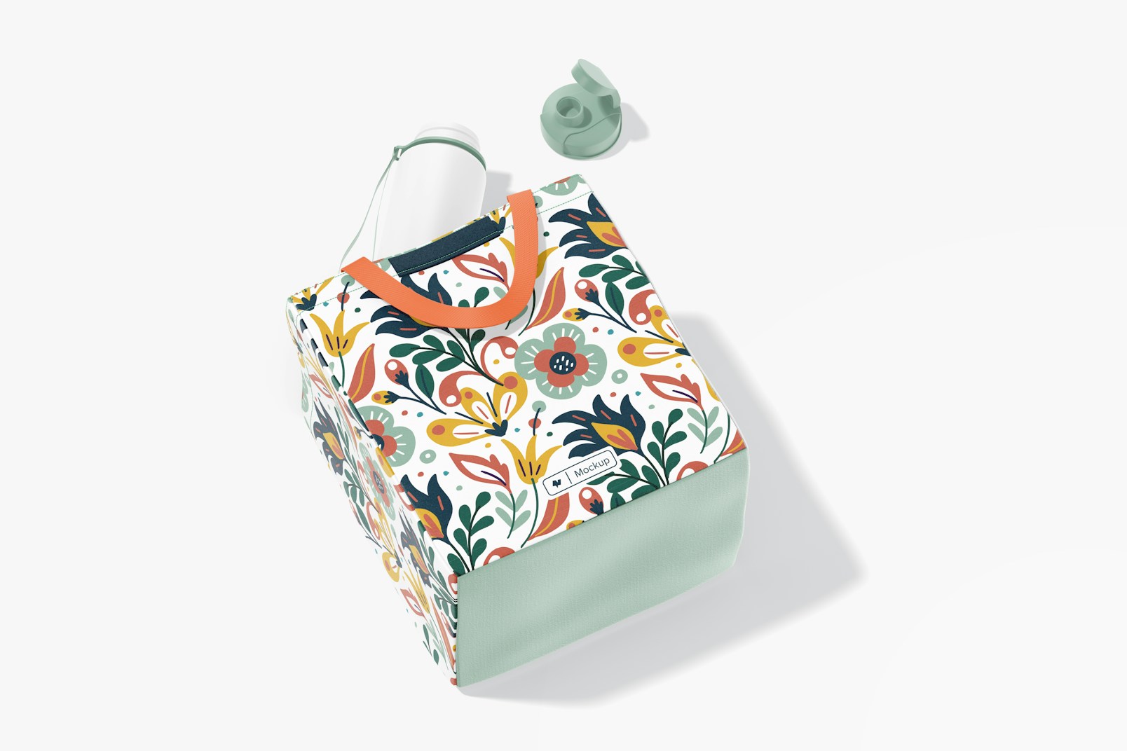 Foldable Lunch Bag Mockup, Perspective