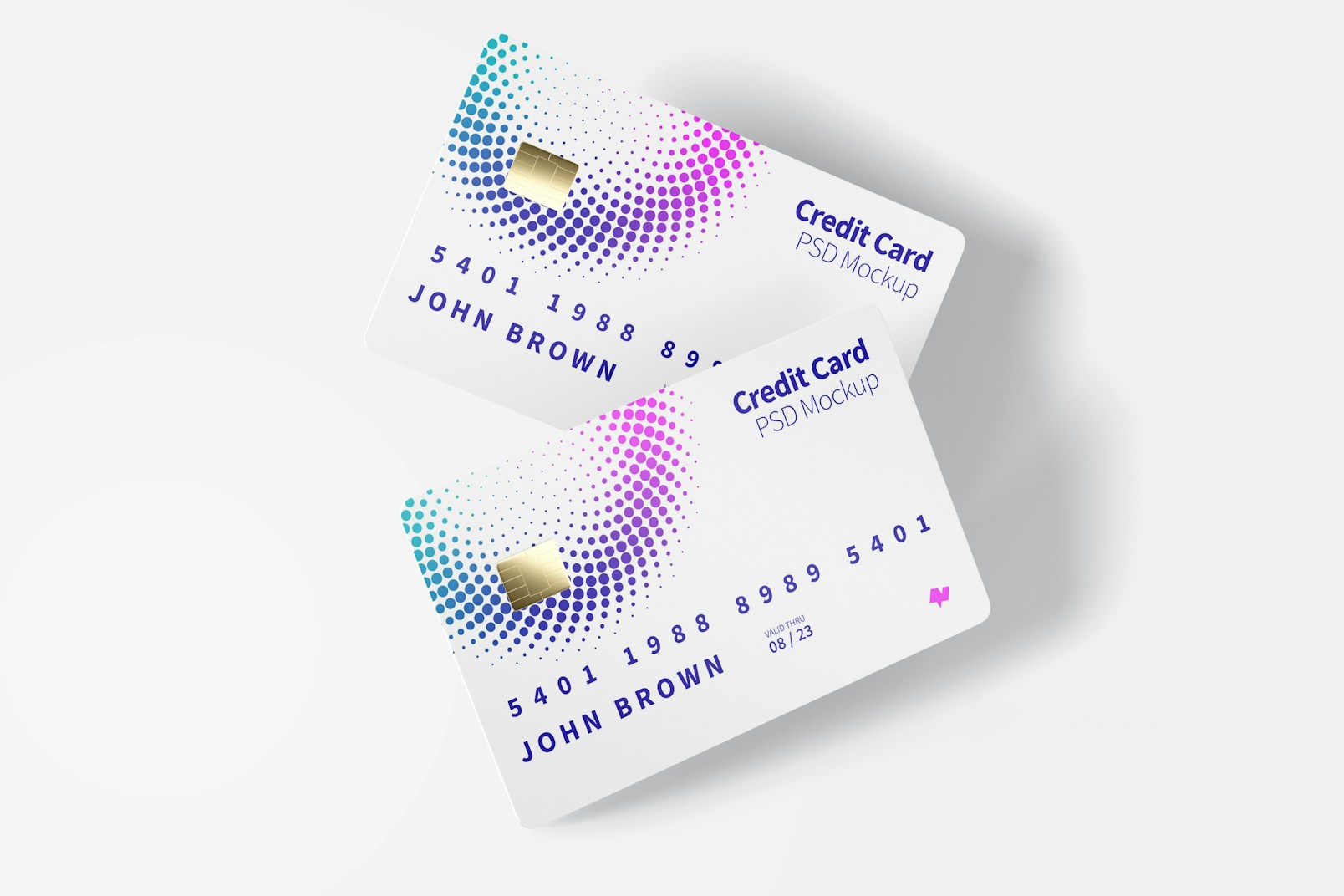 Credit Cards Mockup, Front View