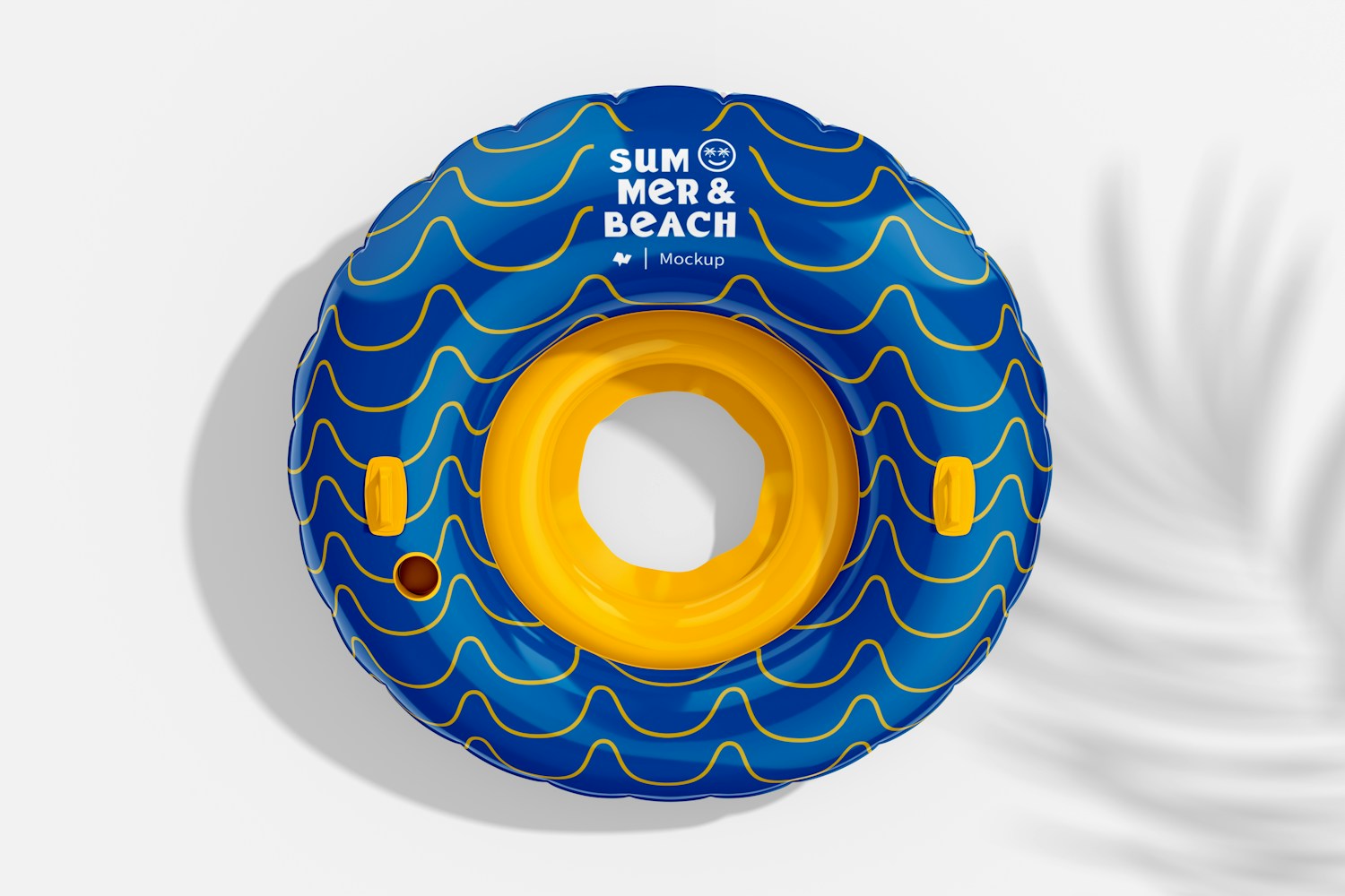 Round Beach Float Mockup, Top View