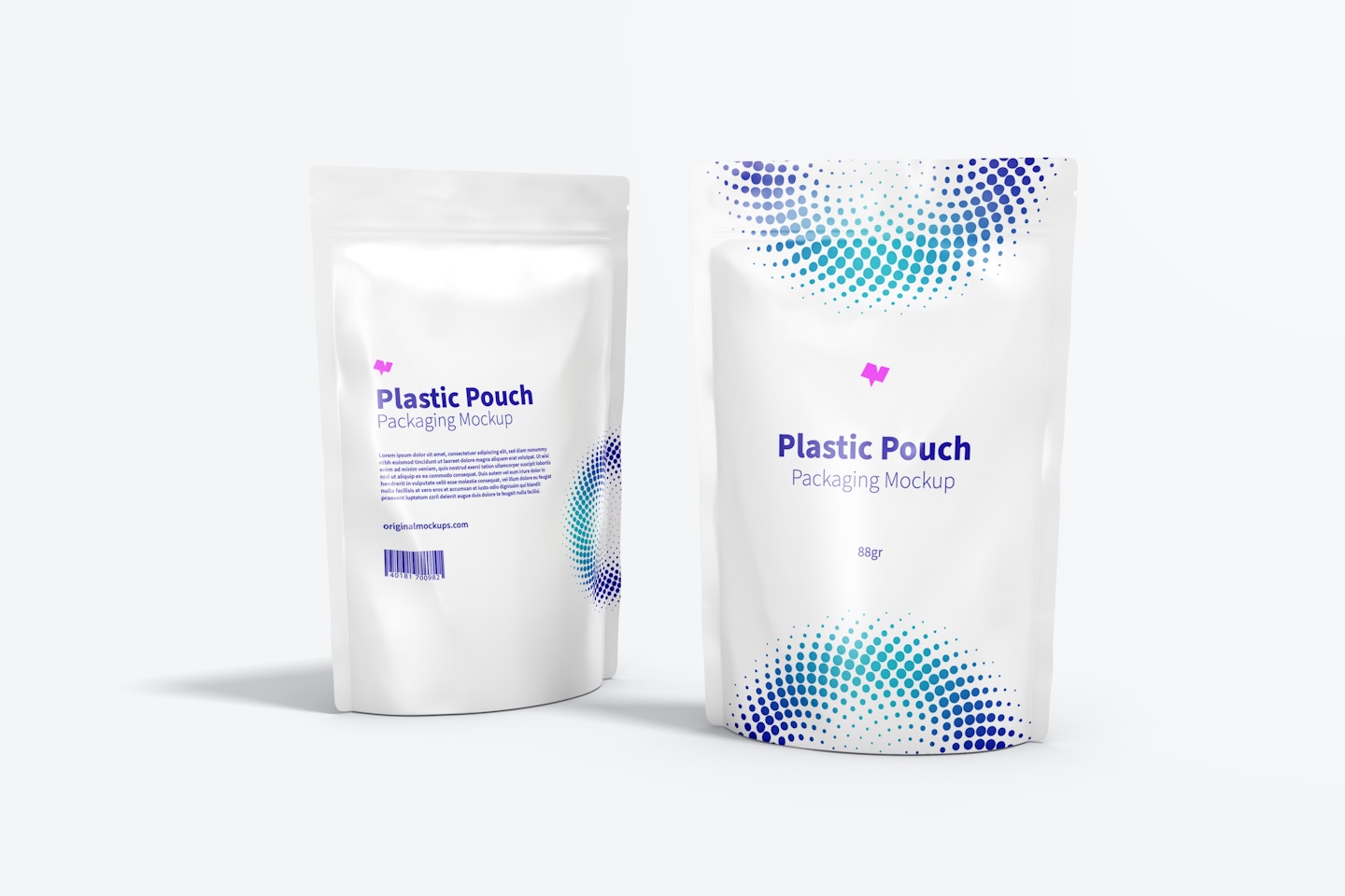 Plastic Pouches Packaging Mockup