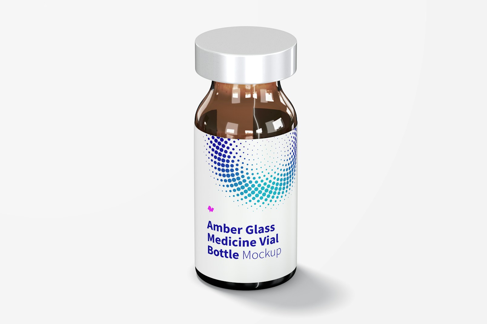 Amber Glass Medicine Vial Bottle Mockup