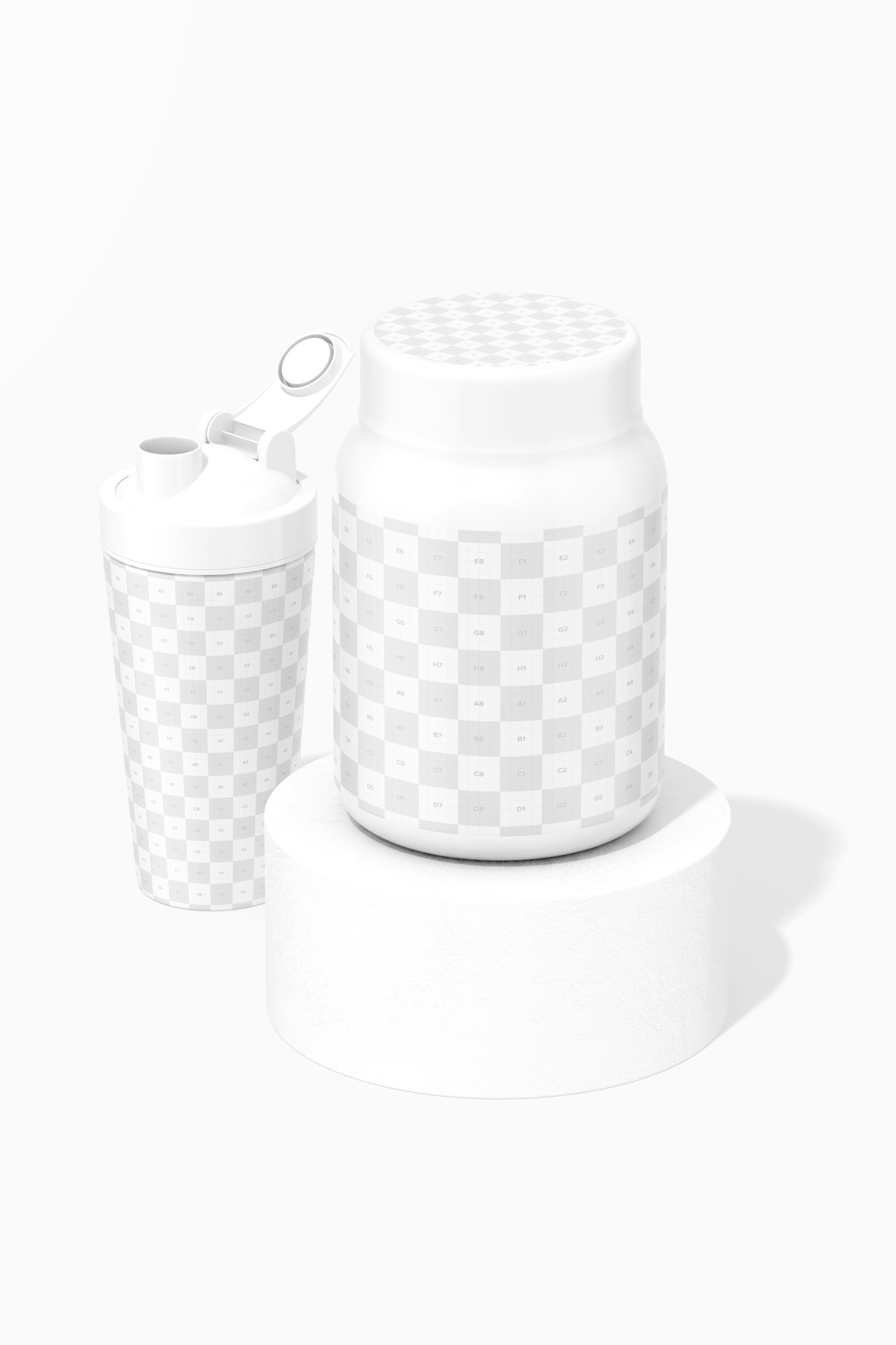 20 gr Protein Powder Container Mockup, Perspective
