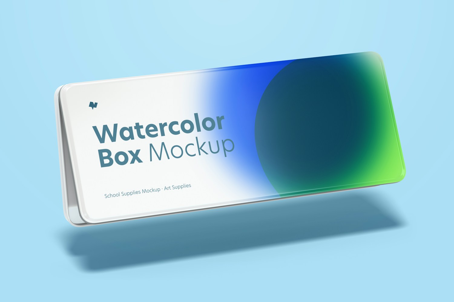 Watercolor Box Mockup, Floating