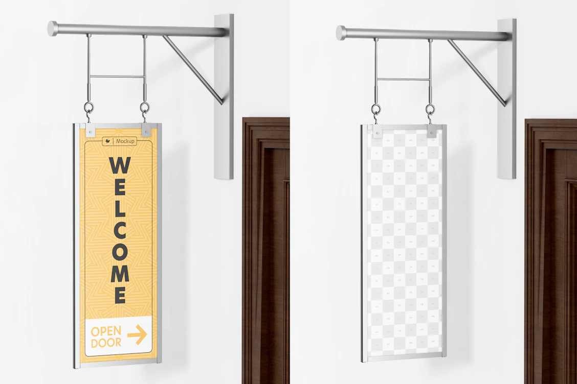 Acrilyc Hanging Sign Box PSD Mockup – Original Mockups