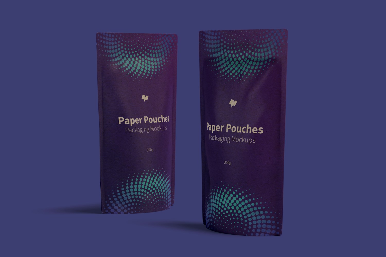 Paper Pouches Packaging Mockup, Right View