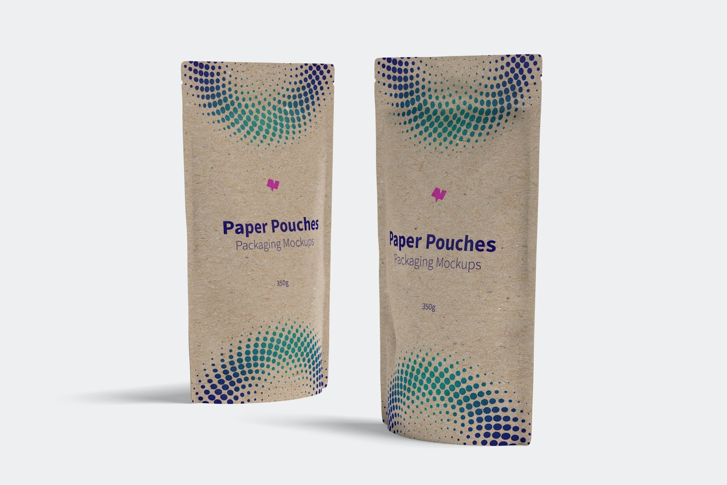 Paper Pouches Packaging Mockup, Right View