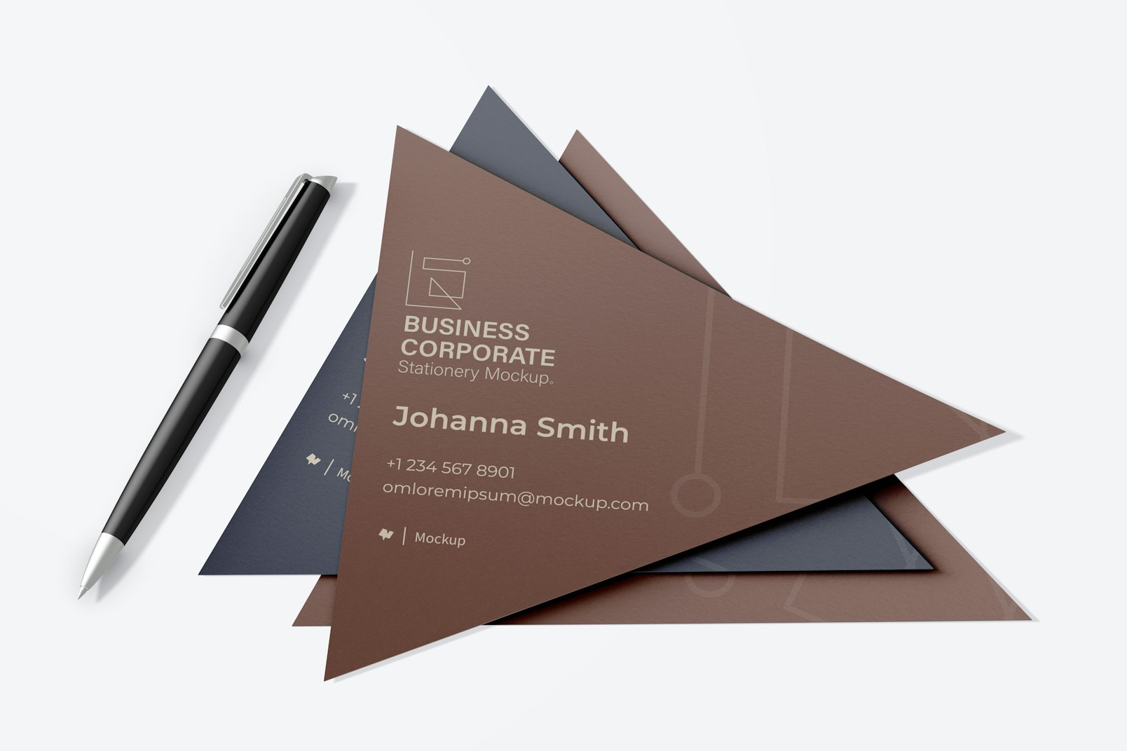Hotel Business Cards Mockup, with Pen