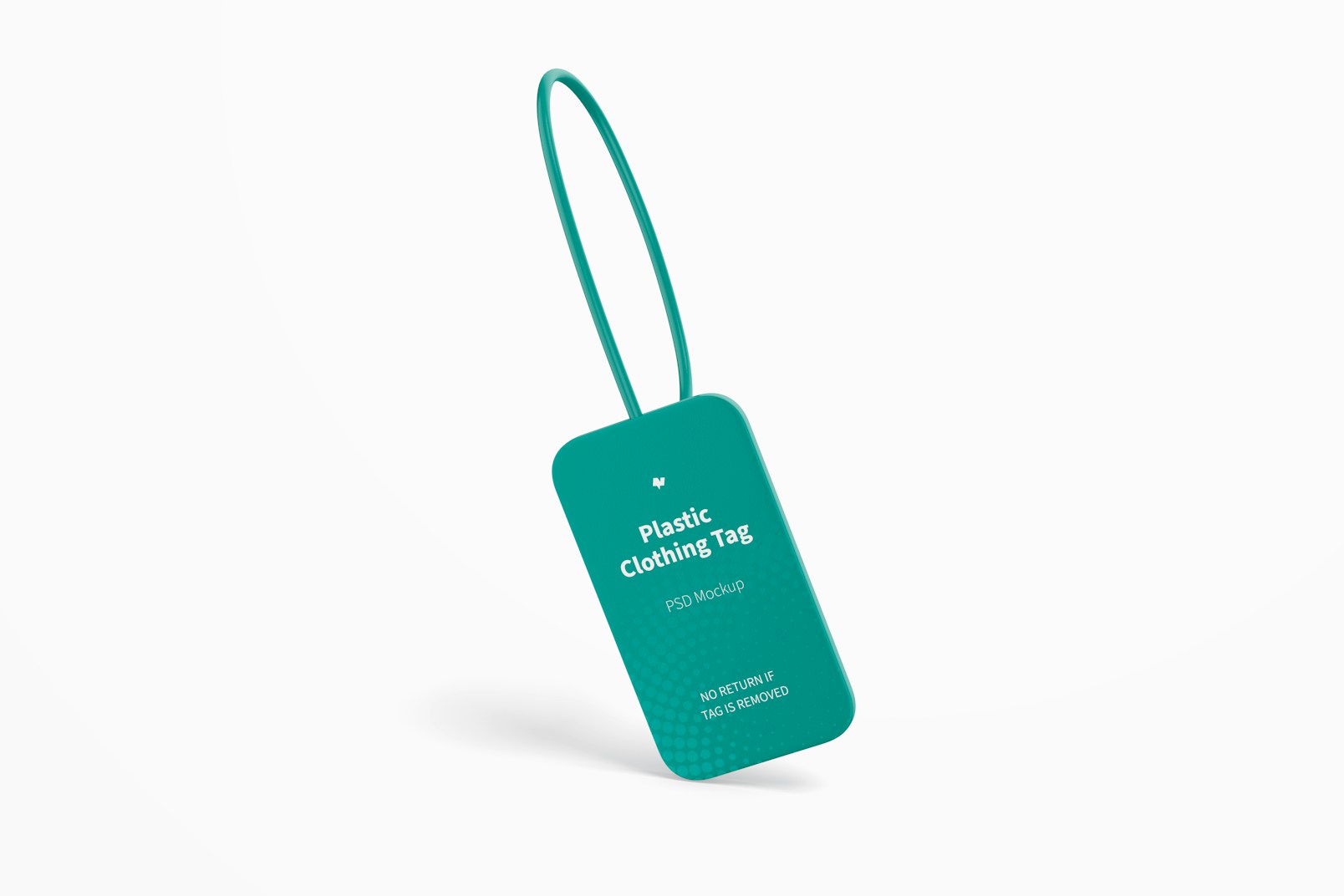 Plastic Clothing Tag Mockup, Front View