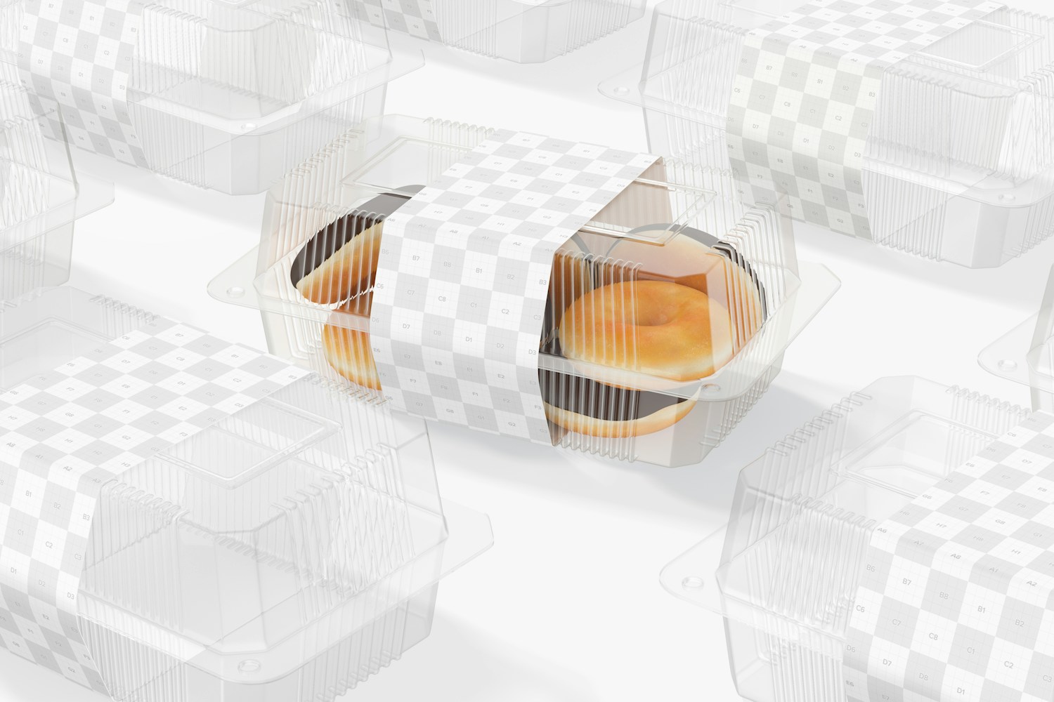 Clear Disposable Dessert Boxes Mockup