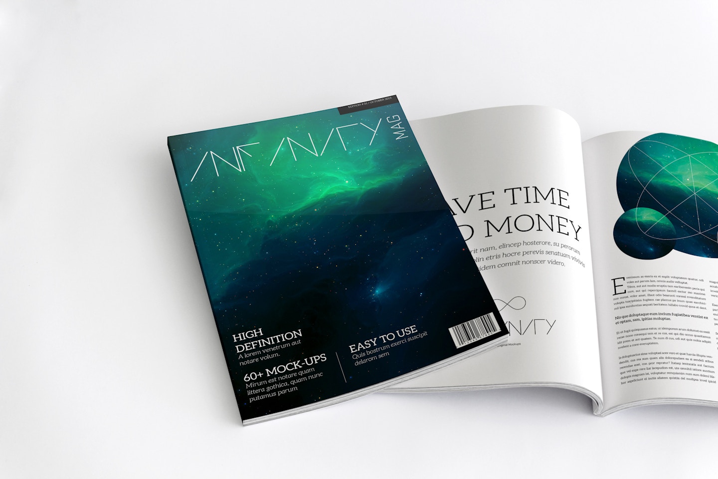 A4 Magazine Mockup for Cover & Spread Page 02