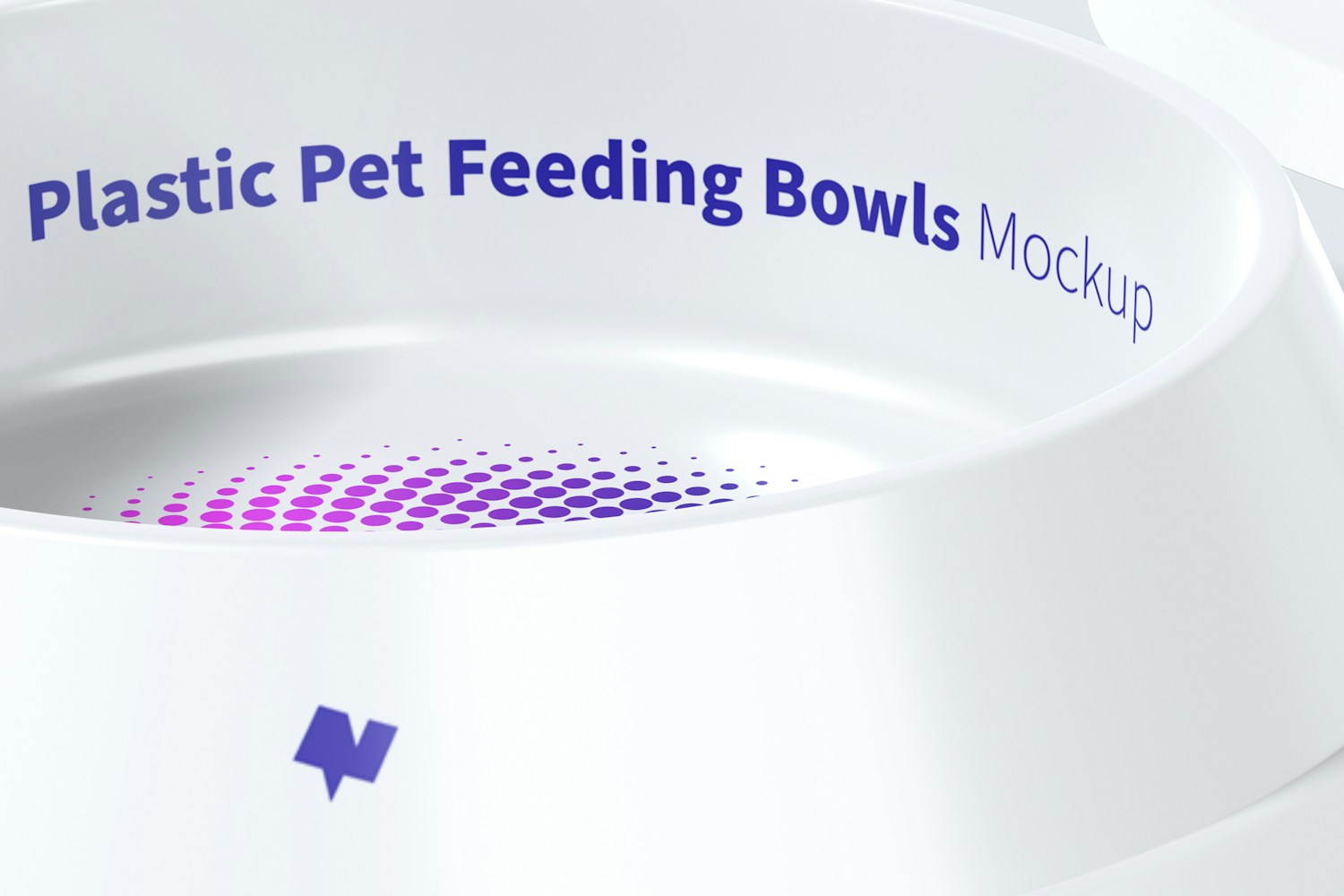 Plastic Pet Feeding Bowls Mockup, Left View