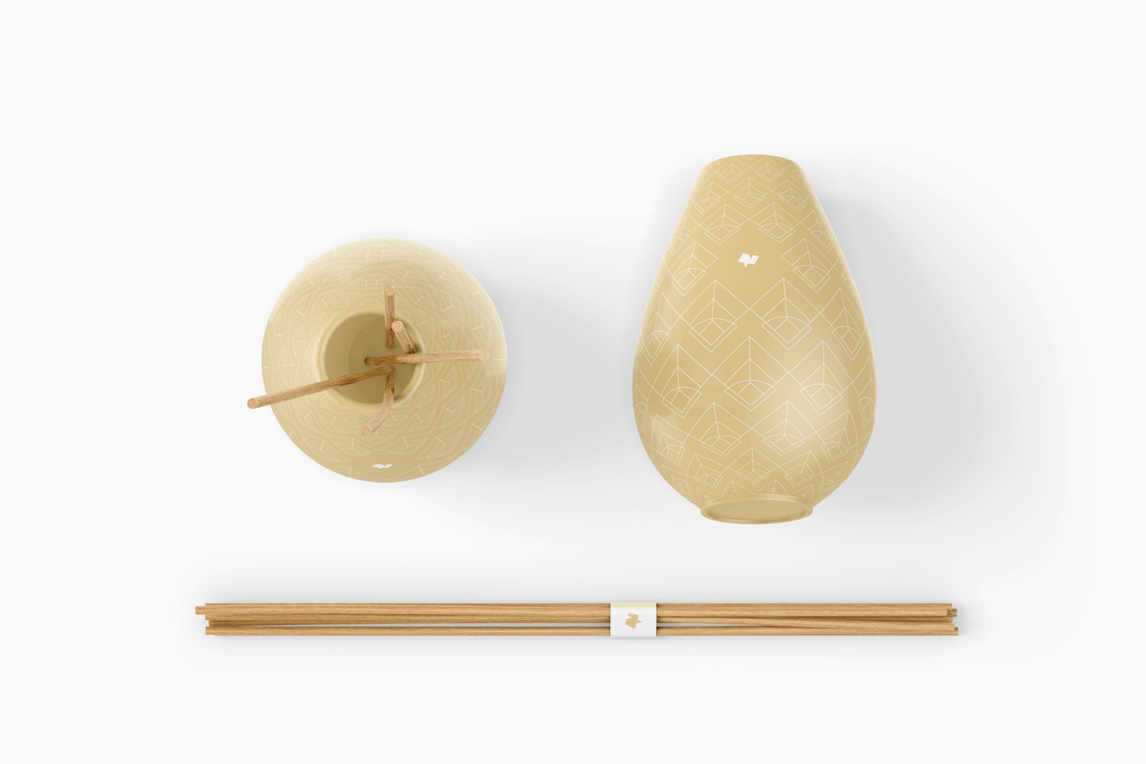 Reed Diffuser Vessels Mockup, Top View