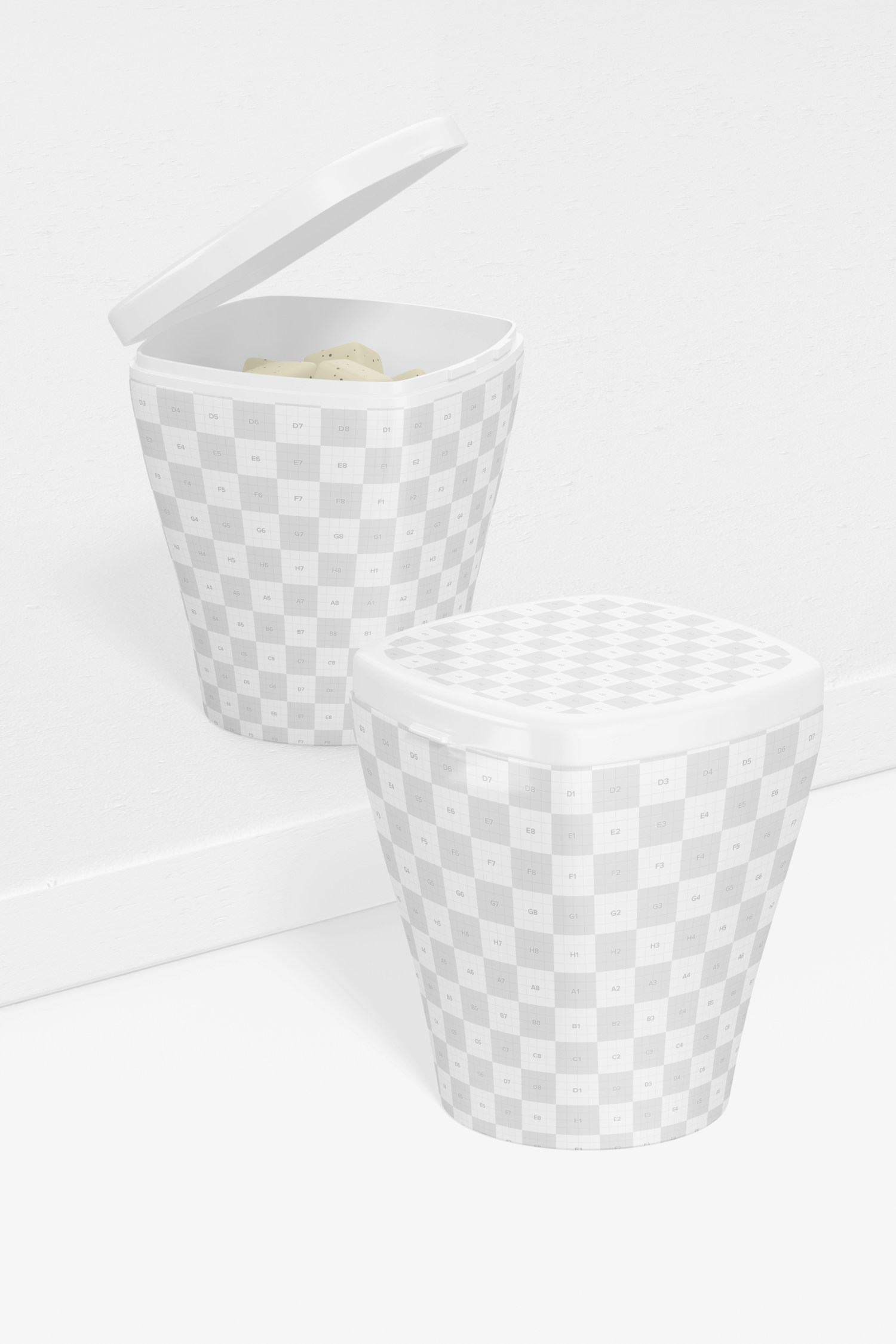 Plastic Candy Boxes Mockup, Front View Plastic Candy Boxes Mockup, Front View