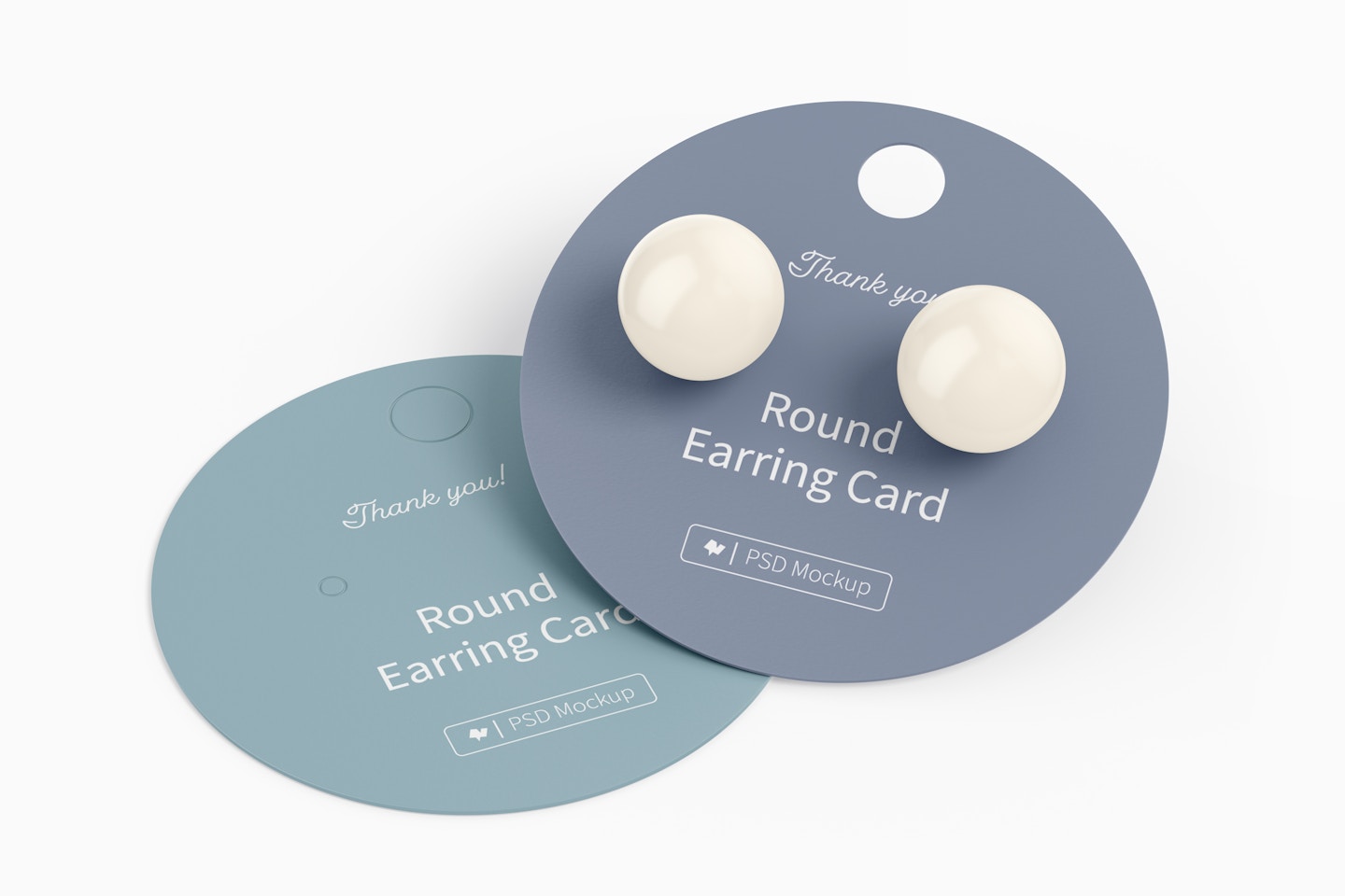 Round Earring Card Mockup, Stacked