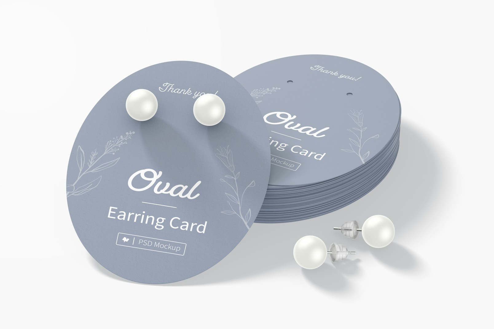 Oval Earring Cards Set Mockup