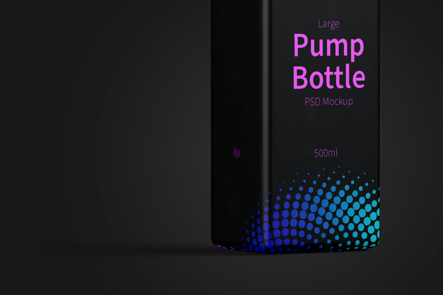 500ml Large Pump Bottle Mockup, Front View 03