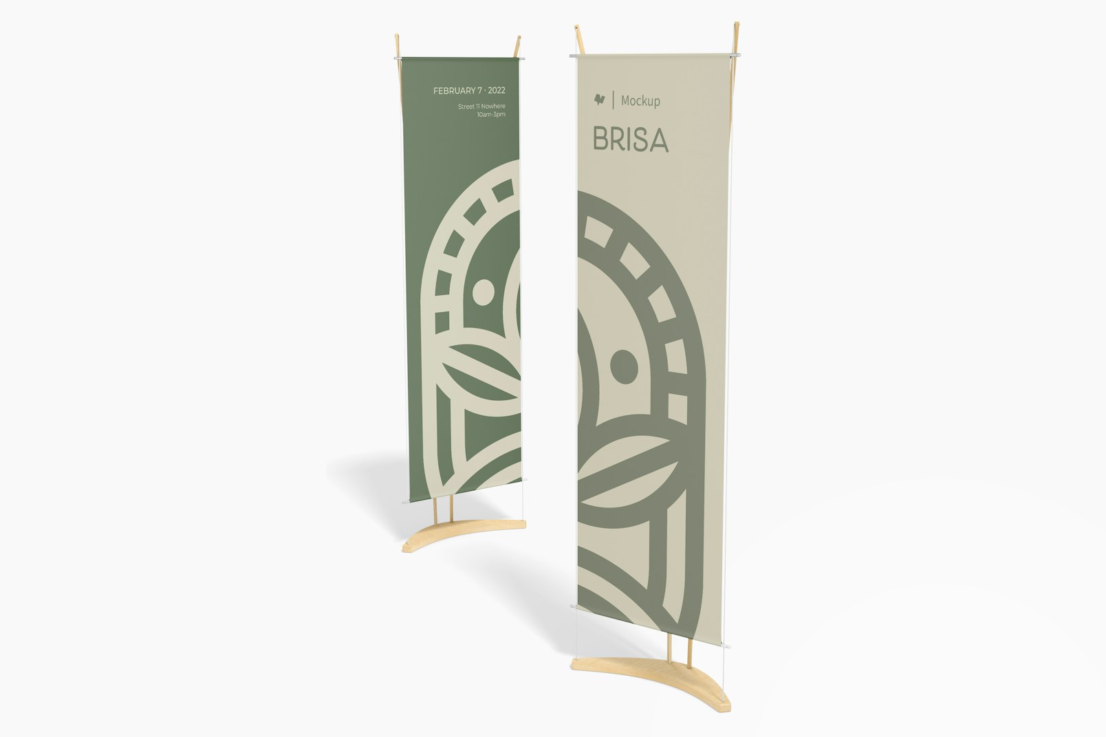 Eco Banner Stands Mockup, Perspective