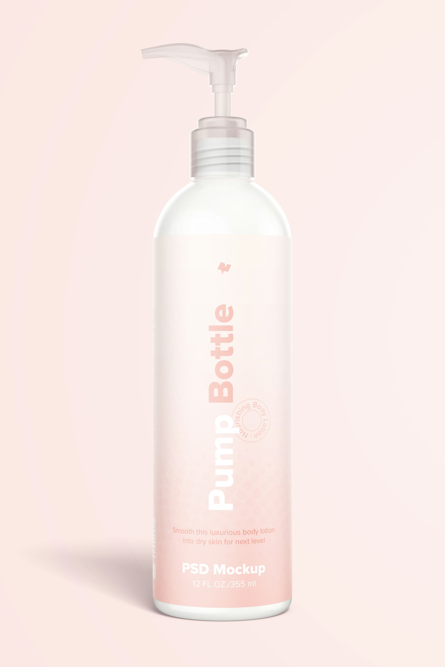 12 oz Pump Rounded Bottle Mockup 12 oz Pump Rounded Bottle Mockup