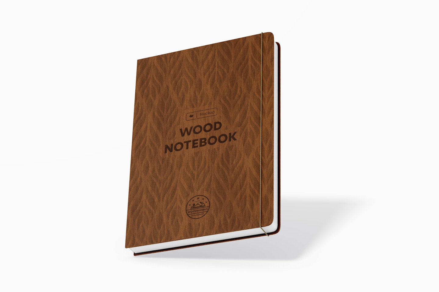 Wood Notebook Mockup, Falling